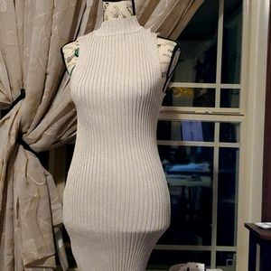 Gold Sleeveless Min Neck Bodycon Dress